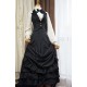 Surface Spell Gothic Striped Victorian Bustle Skirt